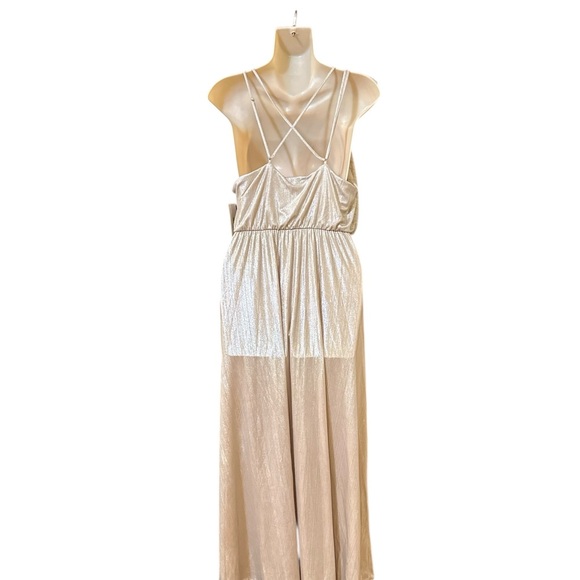 H by‎ Halston Shimmering Beige Midi Dress NWT - Picture 9 of 13